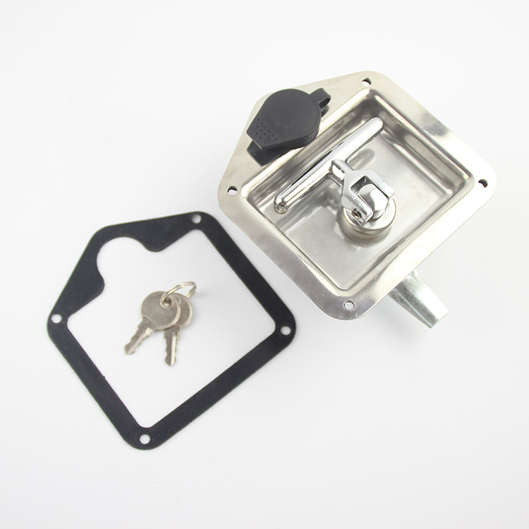 China Stainless Steel Folding T handle Panel Tool box Latch Paddle Truck  Door Lock factory and suppliers