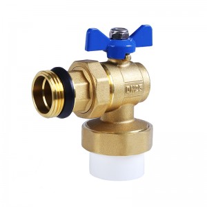 China wholesale Temperature Regulating Valve For Shower Factories - Wholesale 1″ PTFE Male Thread Full Flow Butterfly Handle Valve PPR Forged Angle Union Brass Ball Valve – Peifeng