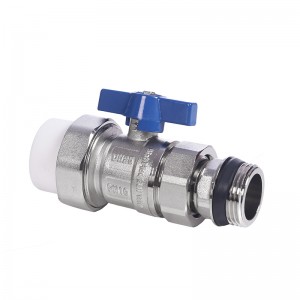 China wholesale Hot Water Radiator Fittings Factories - Top Quality Butterfly Handle 2 Way DN25 1inch PTFE Male Thread Water Flow Control Mixing Ppr Forged Brass Ball Valve – Peifeng