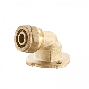 105° Wallplate Elbow Brass Compression Fitting For Pex Pipe