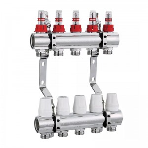China wholesale 10mm Copper Central Heating Manifold Manufacturers - Wholesale 2-12 Way Brass Water Manifold With Water Flow Meter For Floor Heating System Stainless Steel – Peifeng