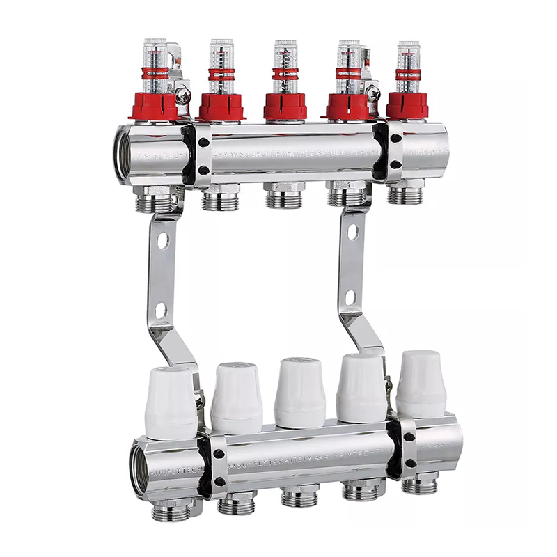China wholesale Under Floor Manifold Supplier - Wholesale 2-12 Way Brass Water Manifold With Water Flow Meter For Floor Heating System Stainless Steel – Peifeng