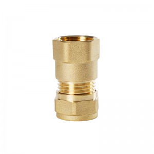 China wholesale Brass Tee Compression Fitting Manufacturers - Female Straight Brass Compression Fitting For Copper Pipe – Peifeng
