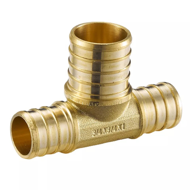 High Quality ASTM F1807 Push Connect Reducing Tee Brass Crimp Fitting Plumbing Pex Fittings