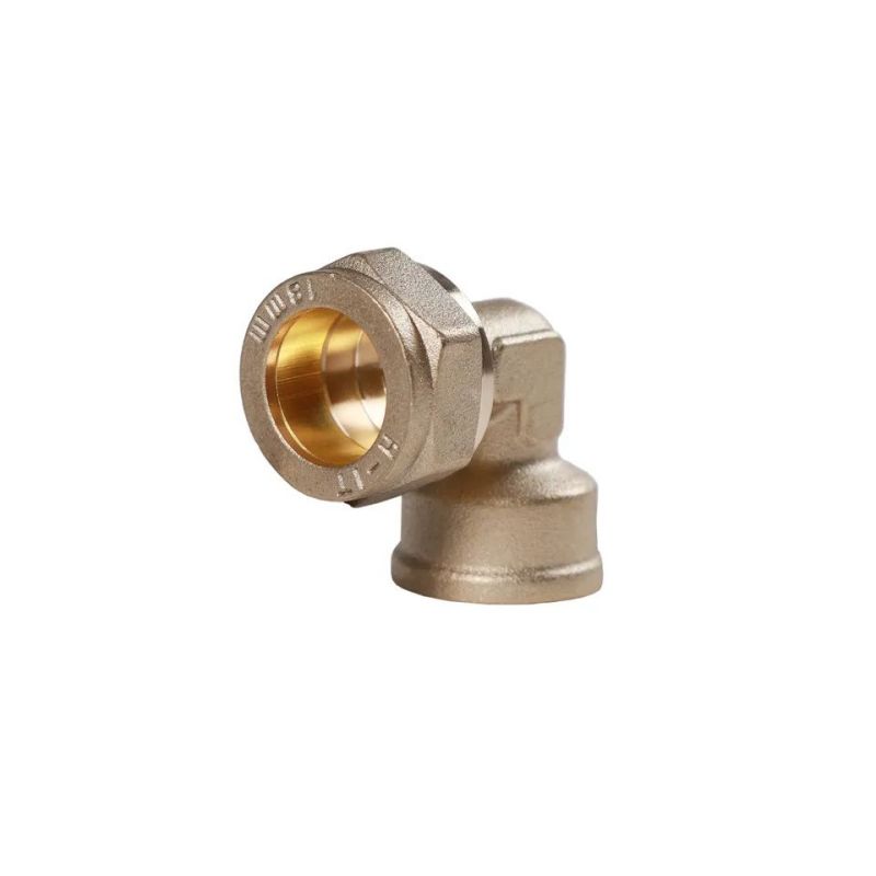 High quality Plumbing copper fit compression fitting brass female Ferrule joint elbow for copper tubing
