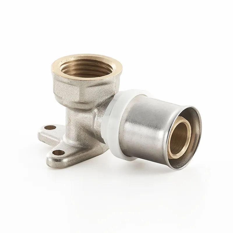 Factory Direct Supply Of Wall Plate Brass Elbow Internal Thread Compression Pipe Joint