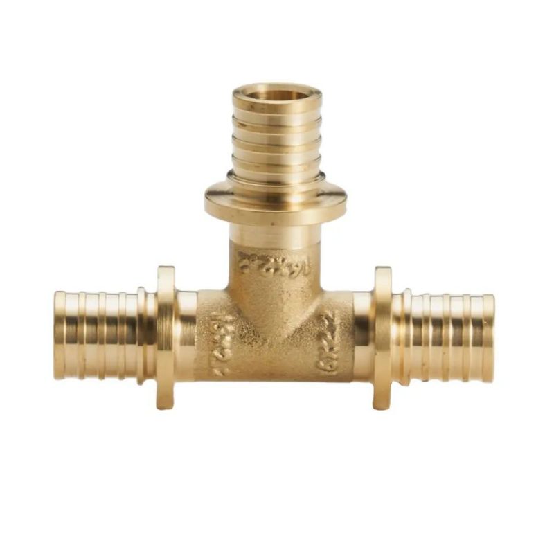 CW617N Equal Tee crimp fittings brass forged T shape pex Sliding sleeve Fitting for Russia market
