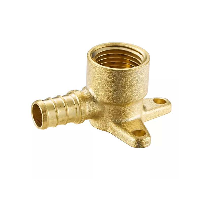 Factory Supply F1807 Standard Plumbing Drop Ear Elbow Female Seated Adapter Brass Crimp Pex Fitting