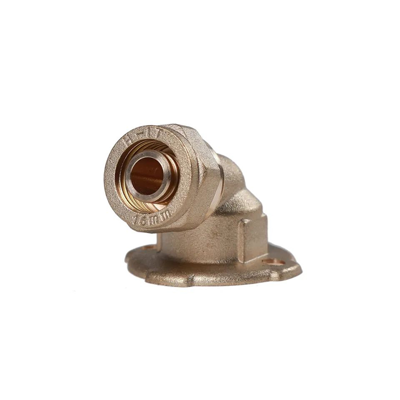 Wholesale 105 degree brass wall-plate elbow ferrule Union female seated elbow plumbing pex pipe compression fittings