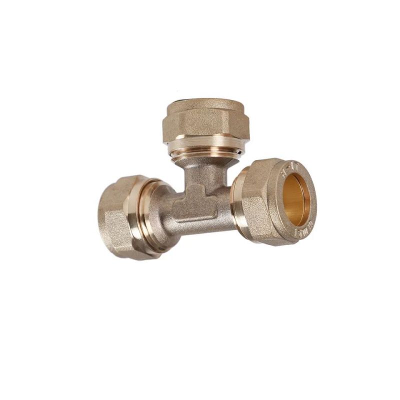 Lead free pex fittings Forged High Pressure 15x15x15 Brass Equal Tee Aluminium Multilayer Pipe Fitting For Copper Fitting
