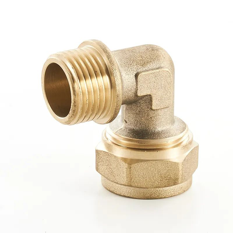 Factory High Quality brass compression water pipe 90 degree elbow joint compression fitting elbow for pex pipe