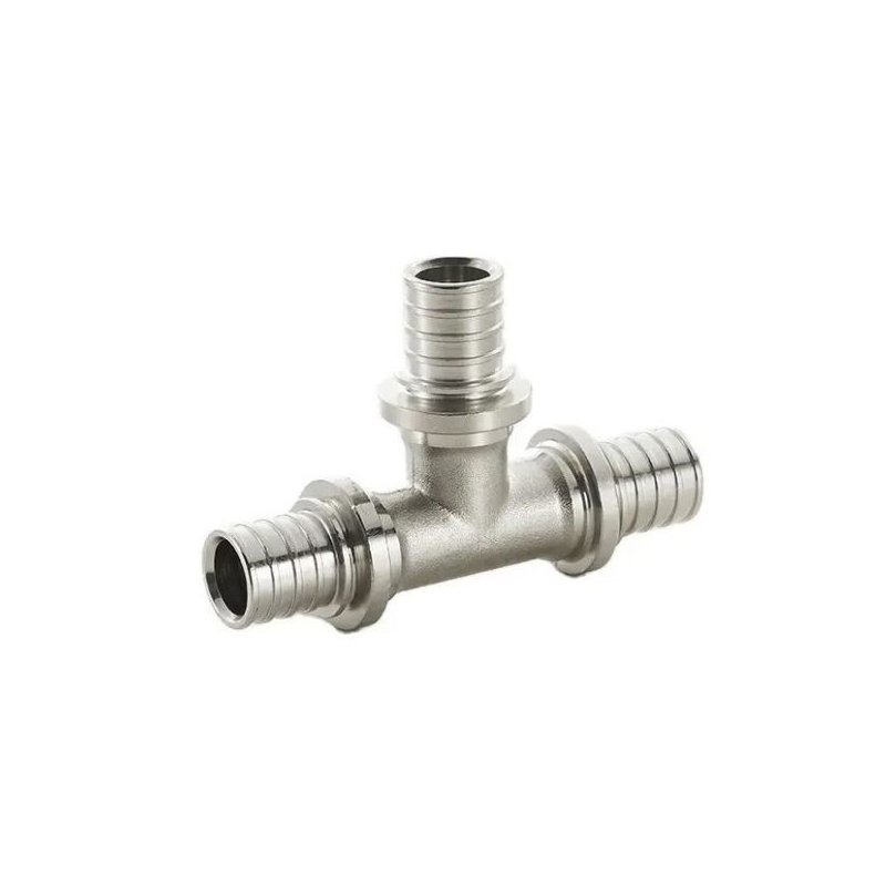Best quality Plumbing Pex Crimp Fitting Brass Pex Male hose barb Tee tube coupling sliding pipe fittings