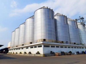 Dry bulk storage stainless steel silo for food industry