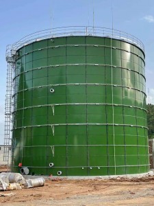 Biogas storage tanks for sewage treatment plant