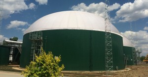 Glass-Lined-Steel tank with top mounted gas holder for biogas and waste water usage