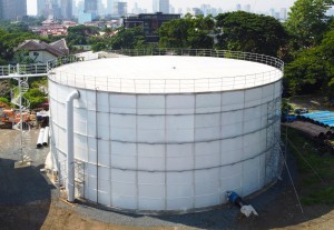 Traffic white colour GLS bolted tanks cetificated by NSF 61 for potable water