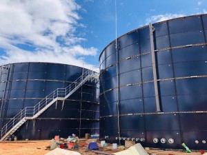 1000KL glass lined to steel tank for water storage and treatment