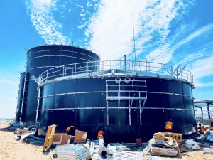 Easy installation glass-fused-steel bolted tanks for grain and dry food storage