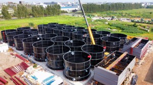 Anti-corrosion epoxy coated steel bolted tanks for landfill leachate treatment