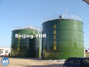 4000 M3 Glass Fused Steel Tanks Anaerobic Digester With Top Mounted Gas Holder