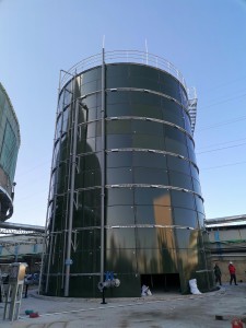 Pre Fabricated Vertical Storage Tank Glass Fused To Steel Material