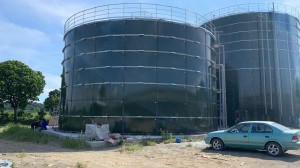 High Capacity Bolted Steel Tanks Enamel Technology Low Consumption