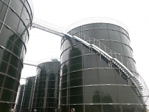 Safe Glass Lined Steel Tanks UASB Reactor Three Phase Separator 40 M3 To 9000 M3