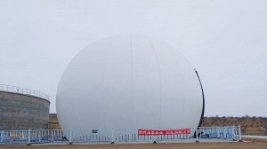 Double membrane methane gas holder for biogas with 20000 m3 capacity