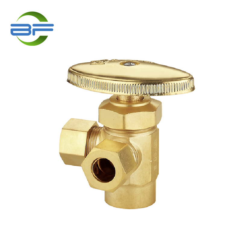 AG111B 1/2″ COPPER SWEAT X 3/8″COMP X 3/8″COMP DUAL OUTLET MULTI TURN ANGLE STOP VALVE