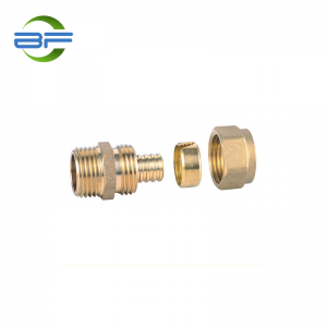 BF201 BRASS STRAIGHT MALE COUPLER FITTING FOR PEX PIPE