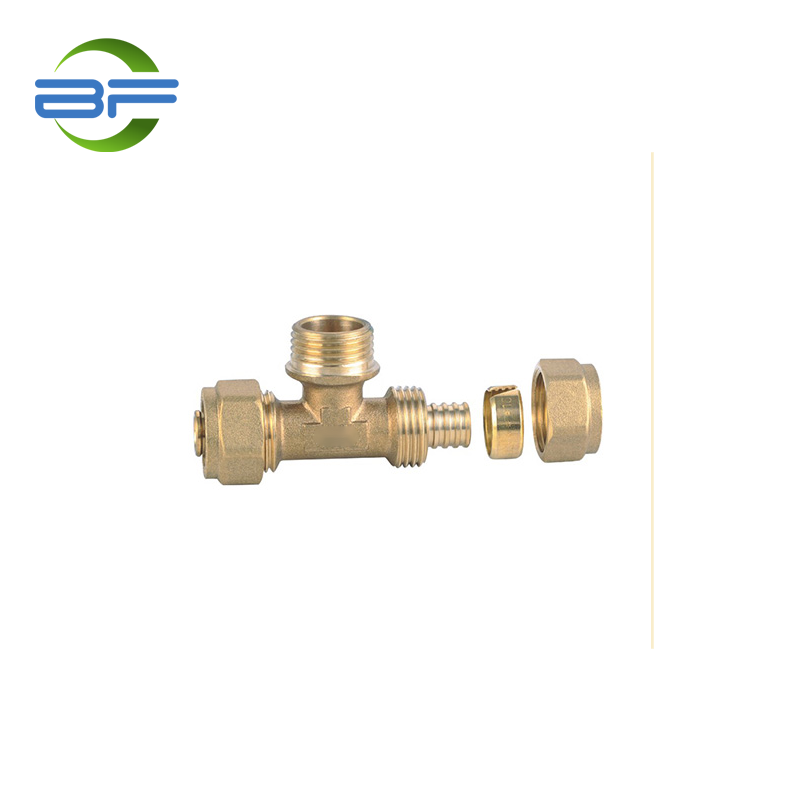 BF207 BRASS MALE TEE FITTING FOR PEX PIPE