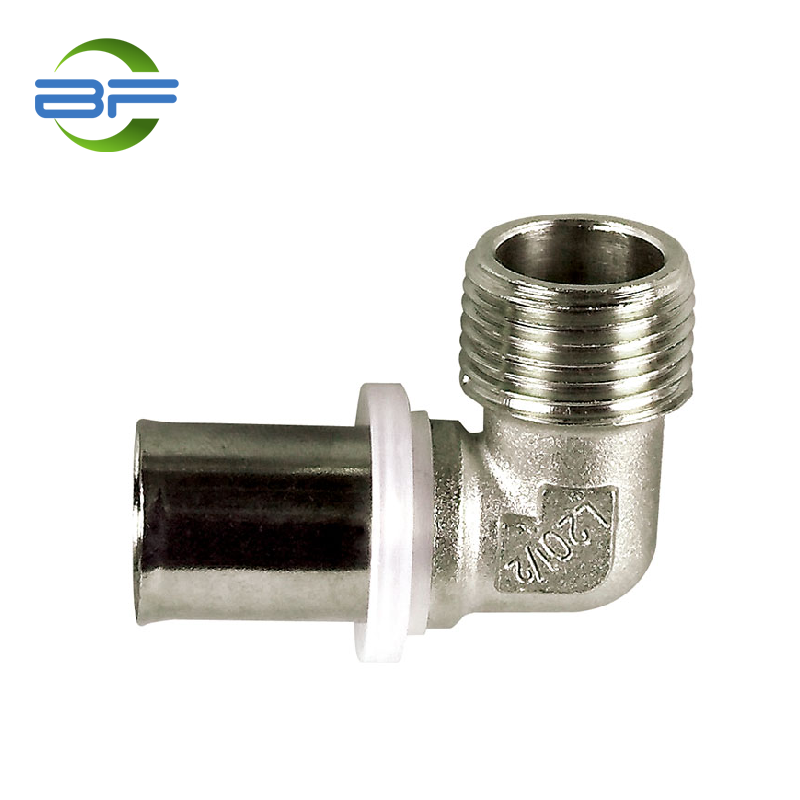 BF304 BRASS PRESS MALE ELBOW FITTING