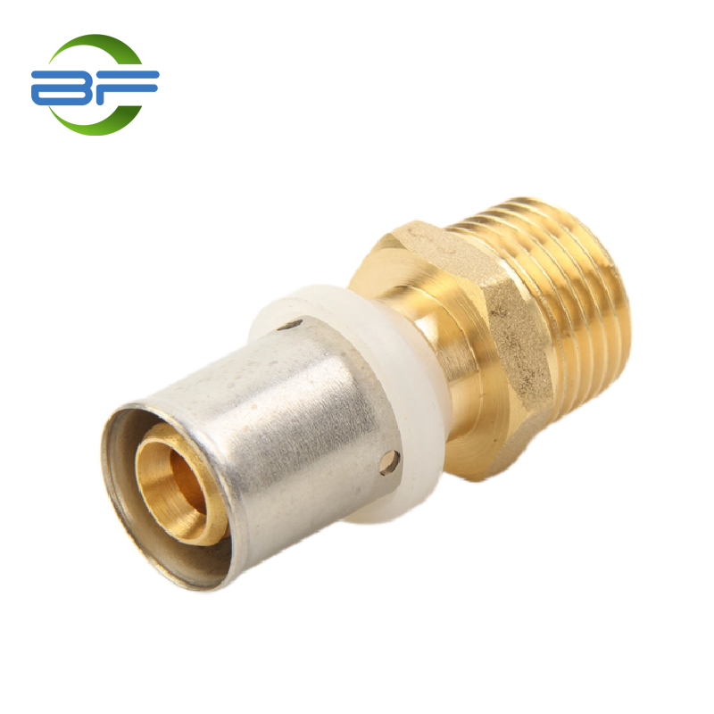 Best Daul Handle Kitchen Mixer Suppliers –  BF321 TH-TYPE BRASS PRESS STRAIGHT MALE COUPLER FITTING – Yehui