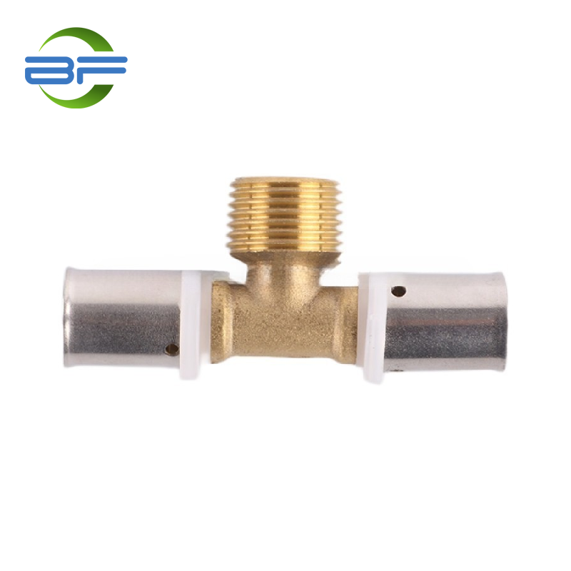BF327 TH-TYPE BRASS PRESS MALE TEE FITTING