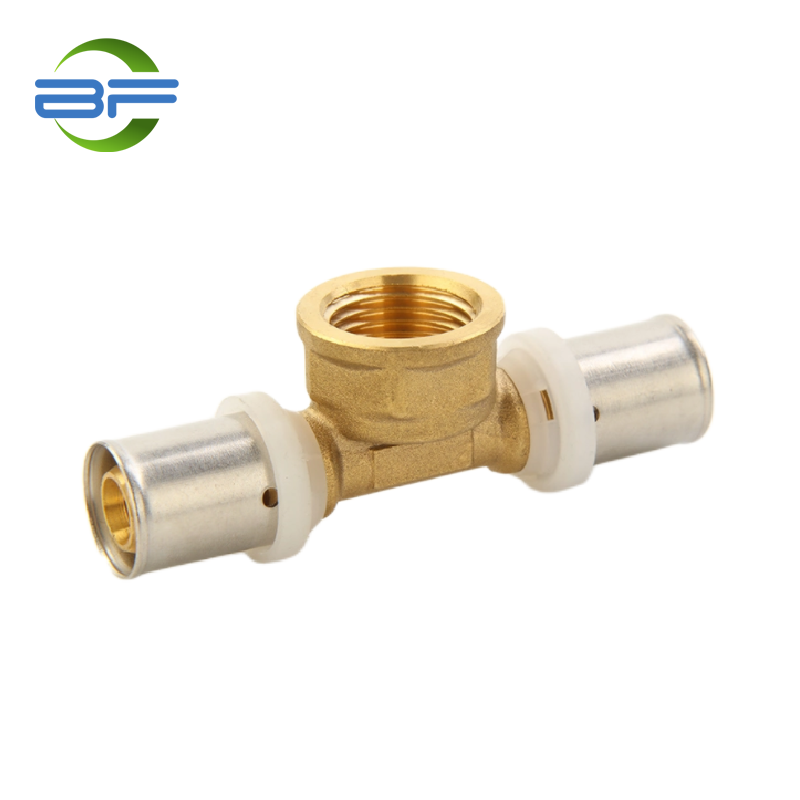 BF328 TH-TYPE BRASS PRESS FEMALE TEE FITTING