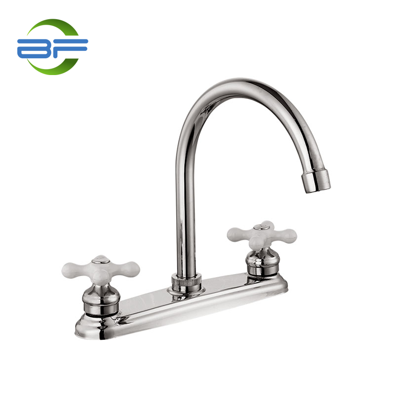 BM814 Brass 8 Inch Deck Mounted Kitchen Faucet With Two Handles
