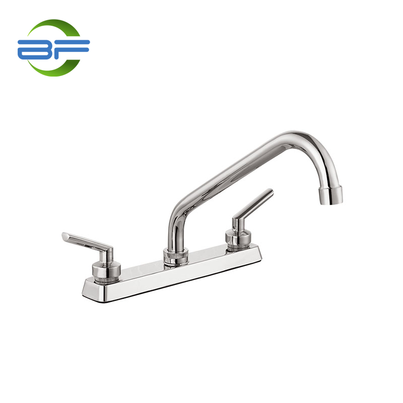 BM822 Brass 8 Inch Deck Mounted Kitchen Faucet With Two Handles