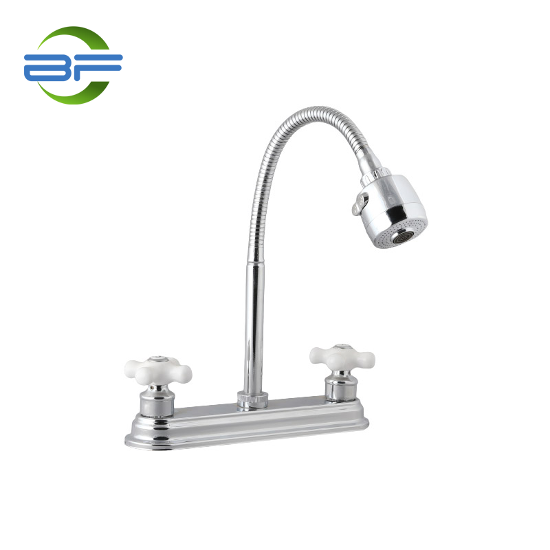 BM838 Brass 8 Inch Deck Mounted Kitchen Faucet With Two Handles