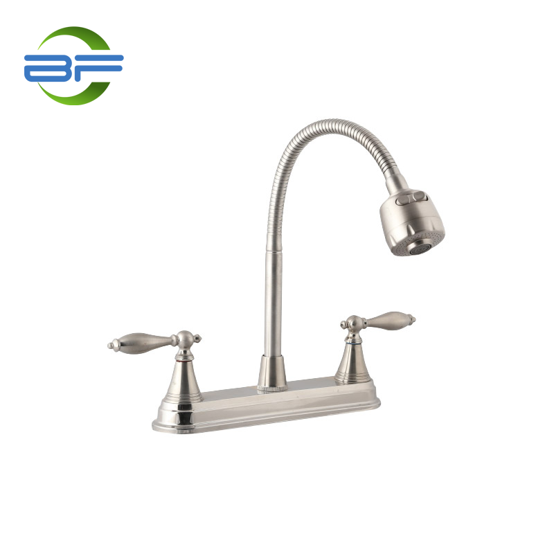 BM839 Brass 8 Inch Deck Mounted Kitchen Faucet With Two Handles