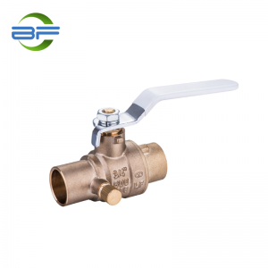 OEM High Quality Copper Corrugated Hose Factories –  BV004 BRASS SOLDER BALL VALVE LEVEL HANDLE WITH DRAIN – Yehui