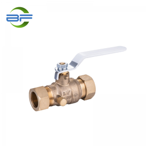 ODM Discount Braided Hose Factory –  BV006 BRASS COMPRESSION BALL VALVE LEVEL HANDLE WITH DRAIN – Yehui