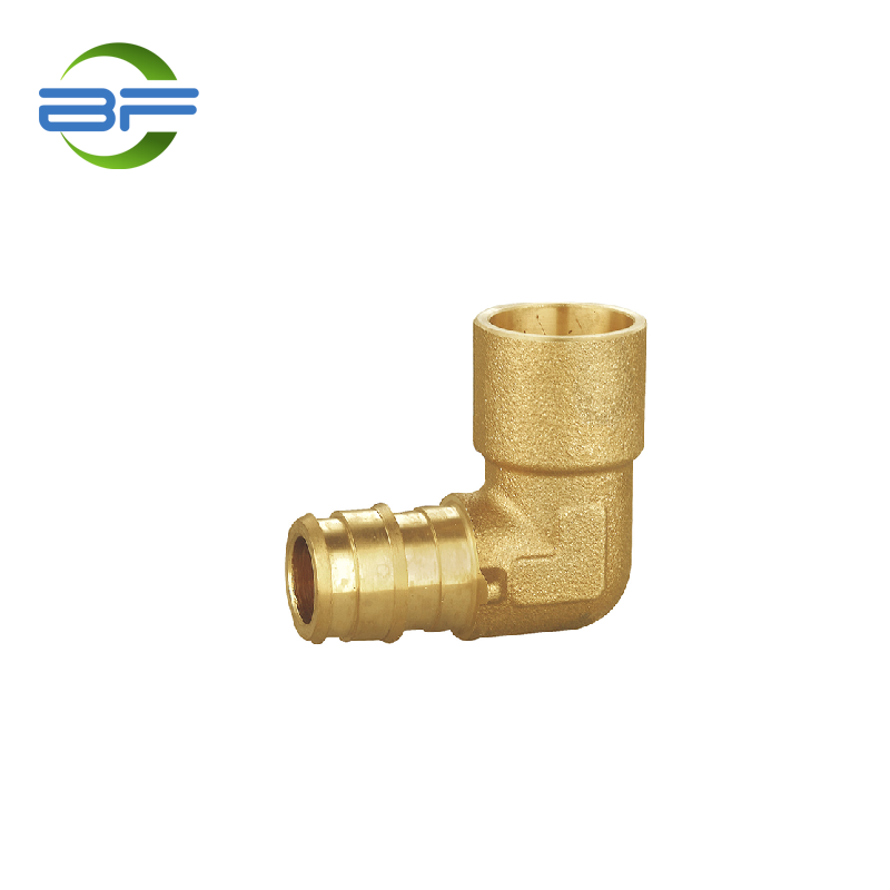 PXF210 BRASS PEX-A EXPANSION BARB FEMALE COPPER SWEAT 90 DEGREE ELBOW (1)