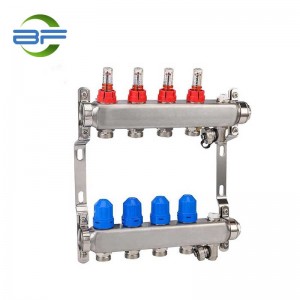 MF001 Stainless Steel Hydronic Water Manifold  2-12 Port for Water Heating Floor