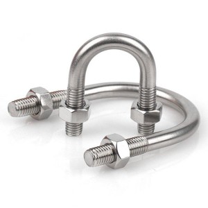 M5 M6 M8 M10 M12 Stainless Steel U Bolts Round Square U Clamp Bolts Bend U-Bolt And Nuts With Flat Washer