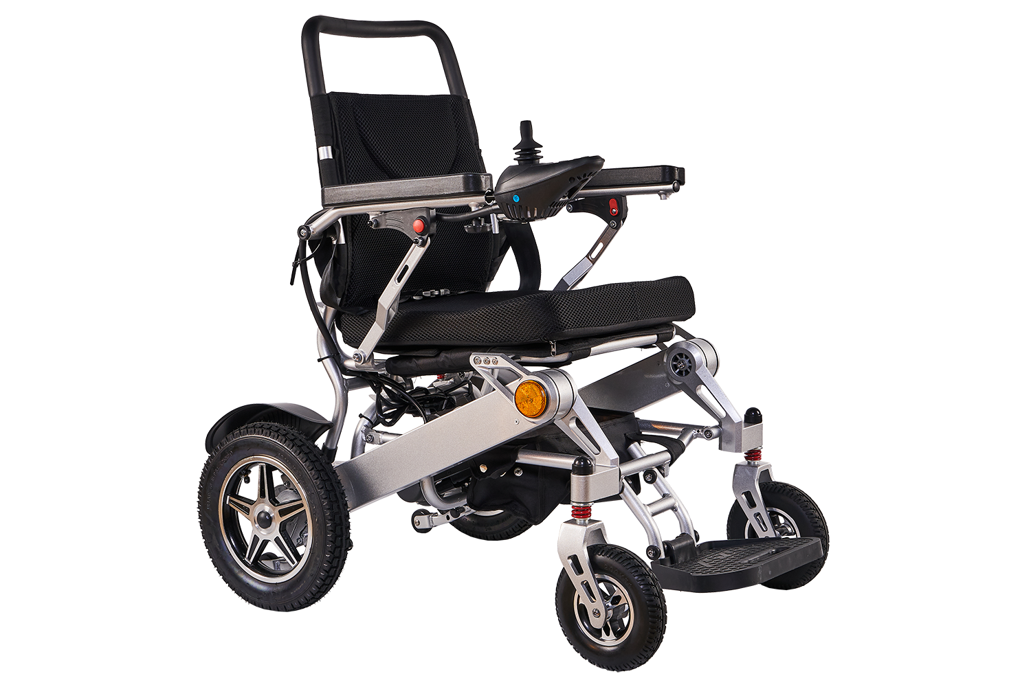 Cadeira de rodas eléctrica de aliaxe de aluminio: abraza a liberdade e a mobilidade cunha cadeira de rodas eléctrica lixeira e plegable