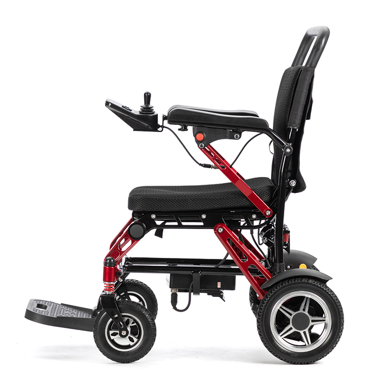 Magnesium alloy Frame ultra lightweight folding electric wheelchair 24V10Ah lithium battery powered wheelchairs