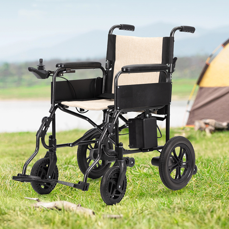 Superlätt mindre än 20 kg (44,09 lbs) ram i aluminiumlegering elektrisk lättvikts hopfällbar rullstol