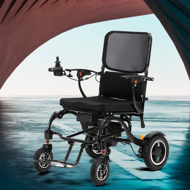 Elrullstol i kolfiber, lättast hopfällbar elektrisk rullstol, lätt och hopfällbar endast 17 kg