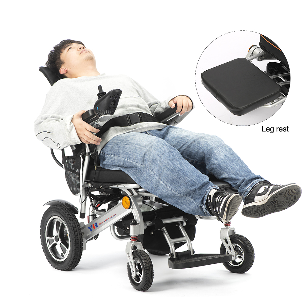 Nowy, elektryczny, rozkładany wózek inwalidzki, lekki i przenośny wózek inwalidzki dla osób niepełnosprawnych