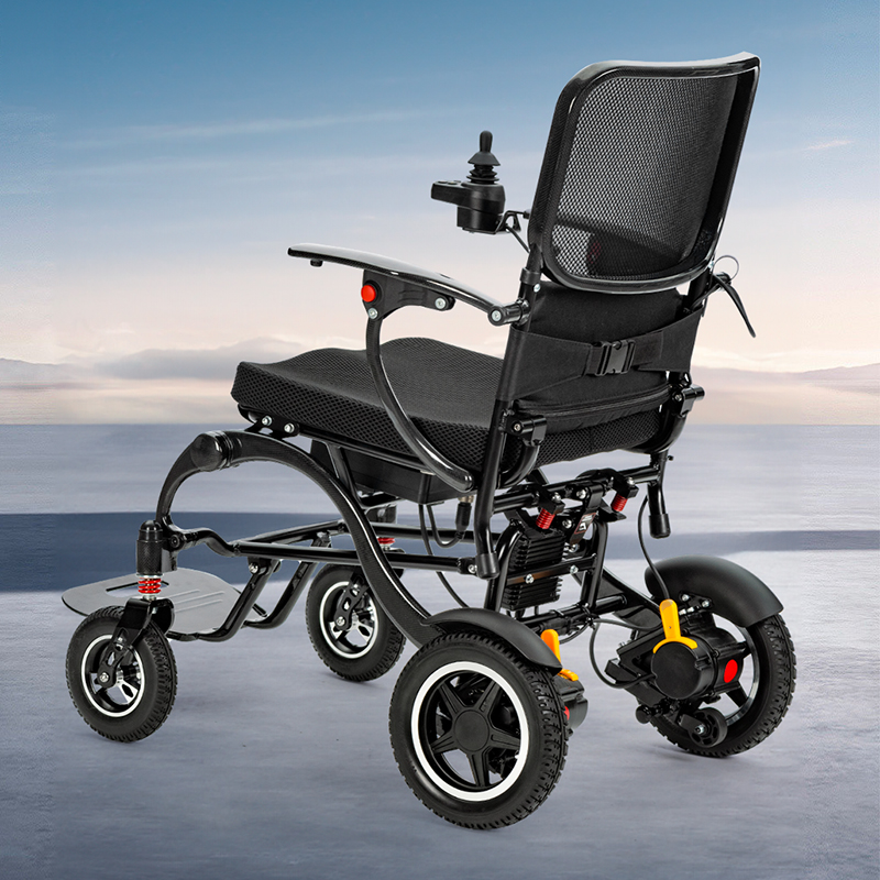 Elrullstol i kolfiber, lättast hopfällbar elektrisk rullstol, lätt och hopfällbar endast 17 kg